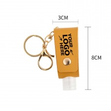 PU Leather Hand Sanitizer Bottle Holder Keychain